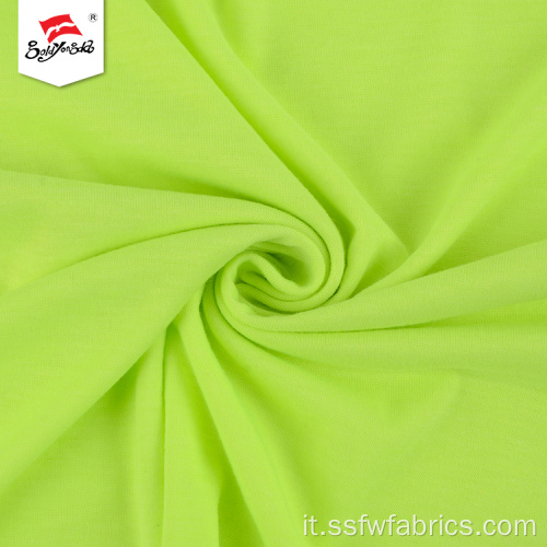 Tessuto in jersey singolo di cotone lavorato a maglia in poliestere verde personalizzato